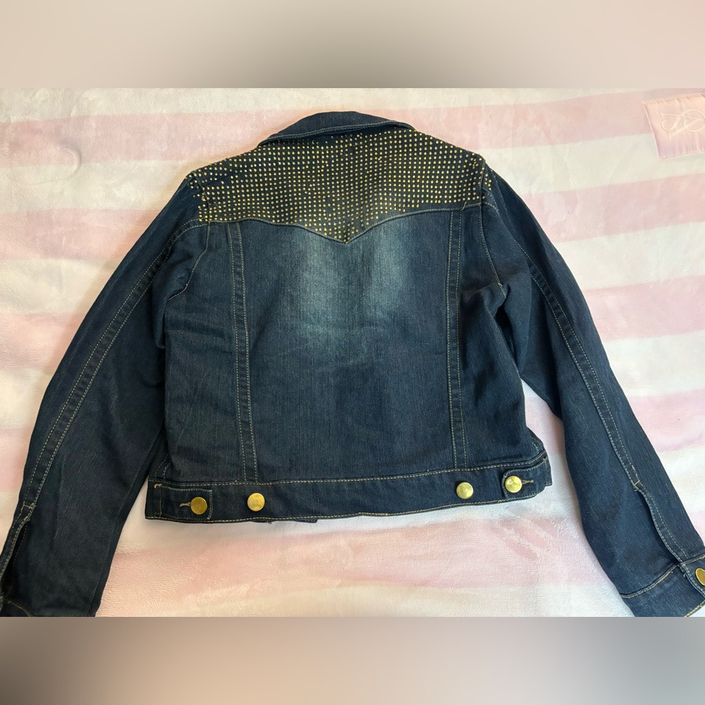 Gold Rhinestone Denim Jacket - Picture 9 of 10